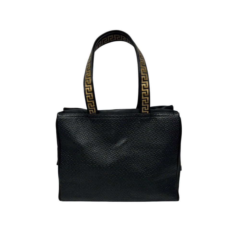 Versace PARFUMS Tote Bag Faux Leather Holdall Weekender Black & Gold Medusa - Picture 4 of 16